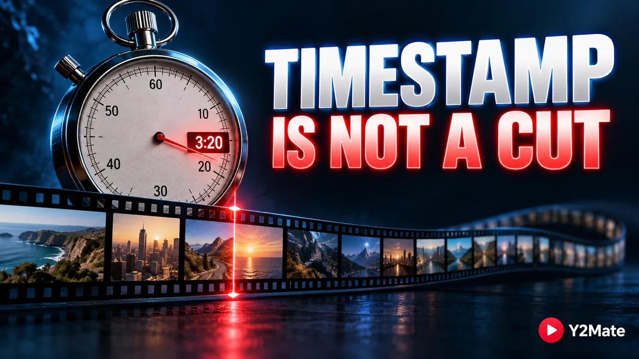 A stopwatch and continuous filmstrip with a marked playback timestamp